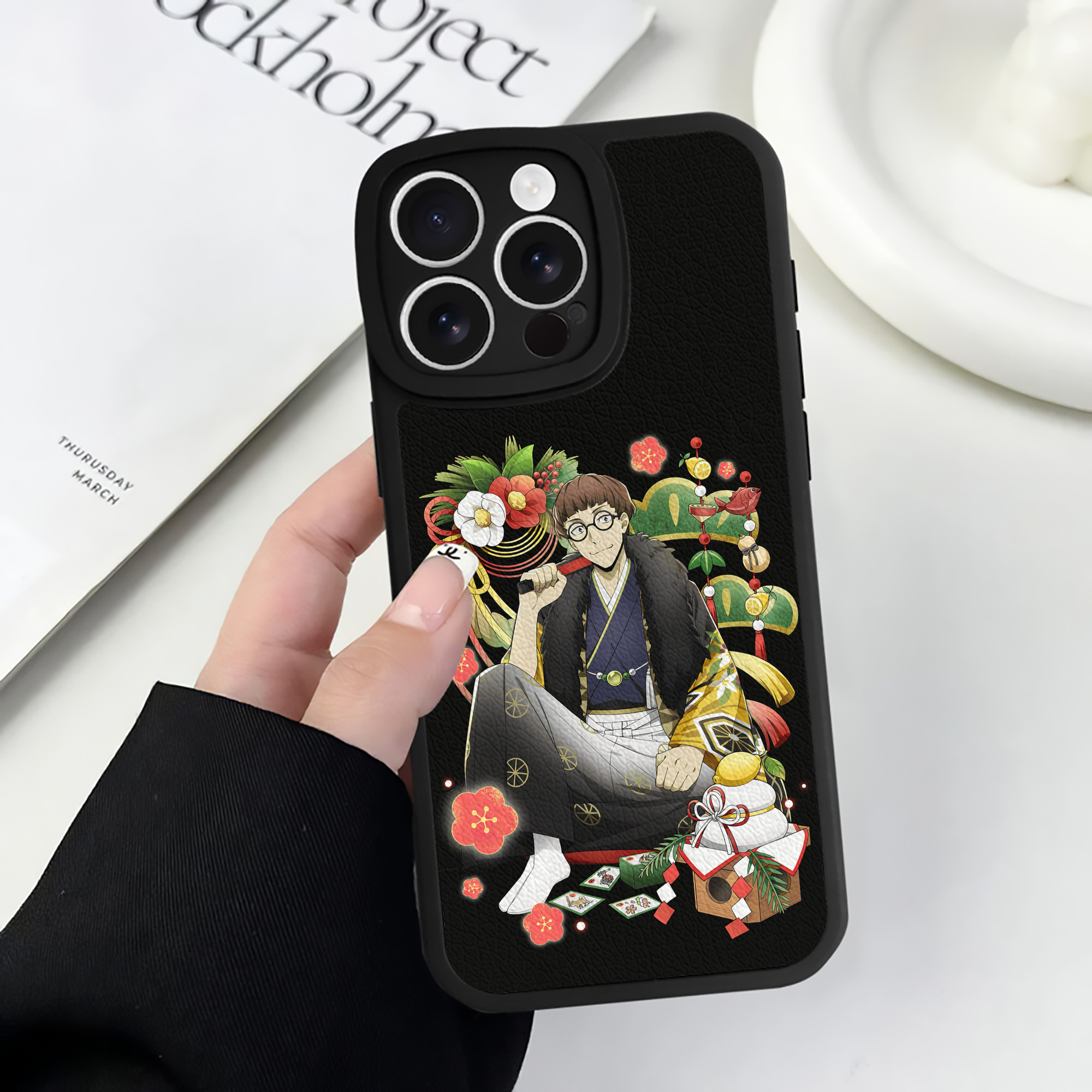（画像用） 文豪ストレイドッグス Bungo Stray Dogs 【iPhone 16シリーズ対応】シリコンスマホケース（レザー調） 材質：シリコン